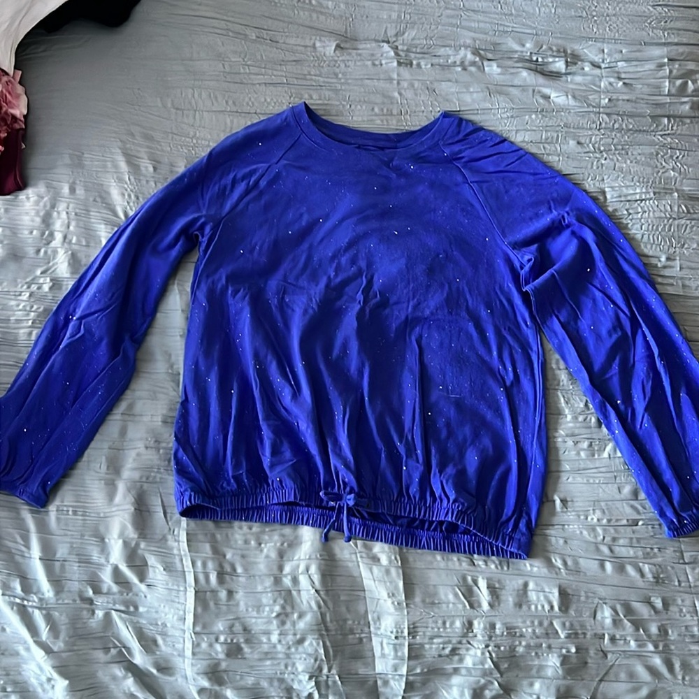 Girls Xtra-Large Blue Glitter Wonder Nation Long Sleeve